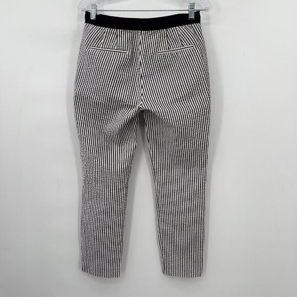 ZARA Women’s Black & White Striped Slim Fit Ankle Pants Size M - Picture 4 of 13